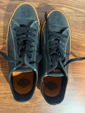 Harley-Davidson Black Sneakers with Orange Accents